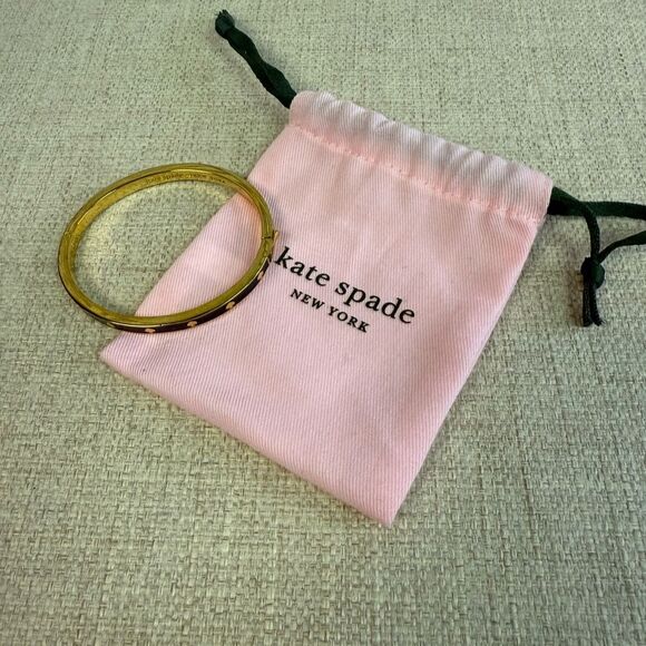 Kate Spade Spot The Spade Black & Gold Enamel Hinged Bracelet - Picture 6 of 6